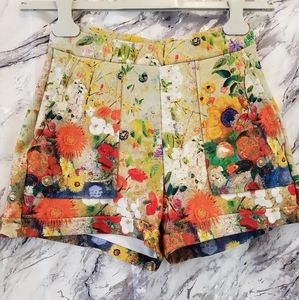 Blackmilk Redon Yellow Cuffed Shorts